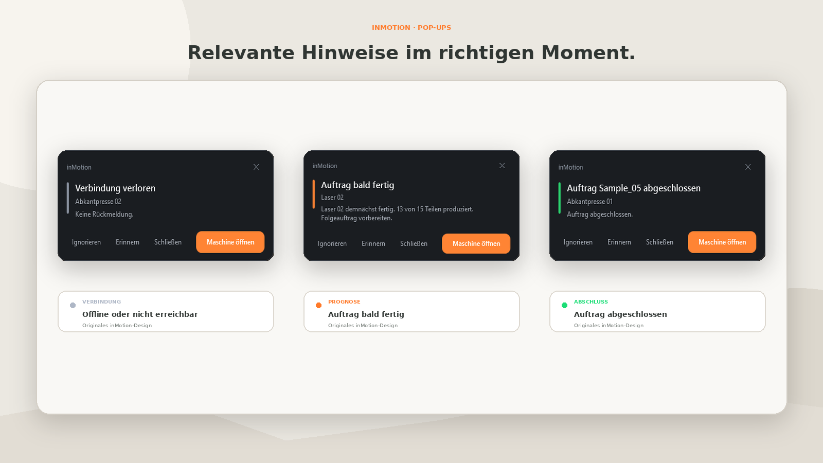 Hinweis am Arbeitsplatz